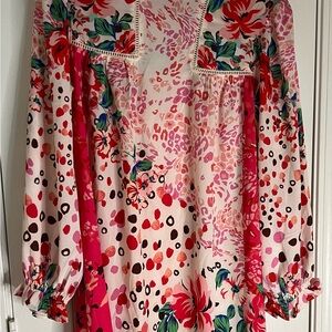 💙 4 for $40 💙 Umgee Vibrant Floral Dress in Pink and Green
